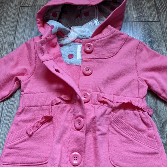 [KIDS 2/$30] NWT Baby Girl (12-18M) - OLD NAVY Cinched Waist Button up Hoodie - Picture 3 of 9